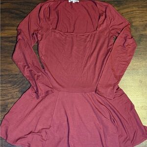 Reformation Red Long Sleeve Mini Dress